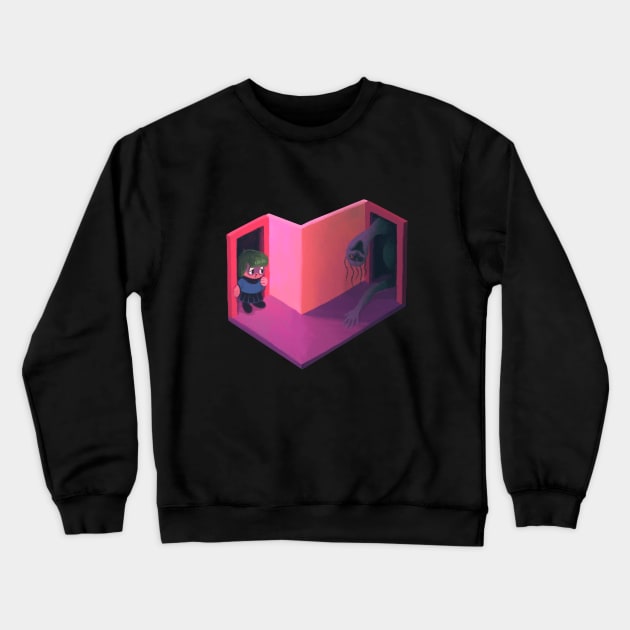 Pink hallway Crewneck Sweatshirt by Plastiboo